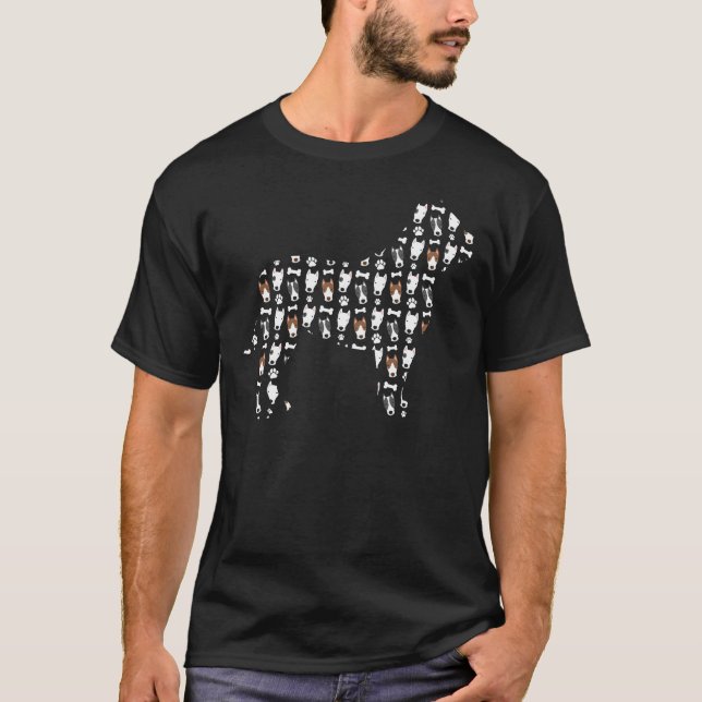 Pitbull Terrier Pattern Stafford Dog T-Shirt (Front)