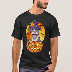 Pitbull Terrier Witch Pumpkin Halloween Dog T-Shirt