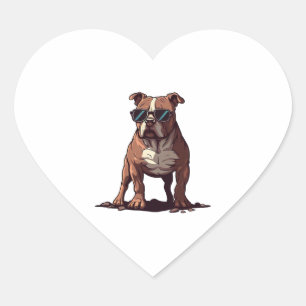 Pitbull The Secret Service Agent Heart Sticker