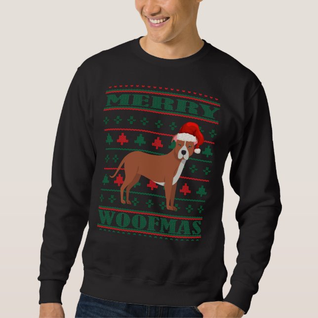 Pitbull Ugly Christmas Sweater (Front)