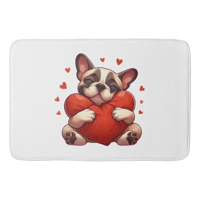 Pitbull Valentine's Day Gifts Bath Mat (Front)
