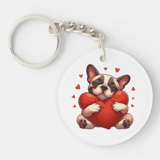 Pitbull Valentine's Day Gifts Key Ring (Front)