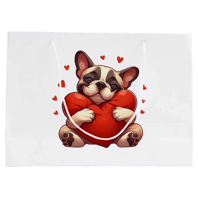 Pitbull Valentine's Day Gifts Large Gift Bag (Back)