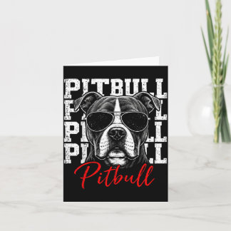 Pitbull Vintage Retro Sungles Portrait Pittie Card