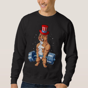 Pitbull Weightlifting Muscle 4th Of July Uncle Sa Sweatshirt