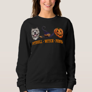 Pitbull Witch Pumpkin Halloween Classic Sweatshirt