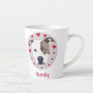 Pitbull With Love Hearts Latte Mug