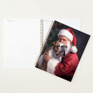 Pitbull With Santa Claus Festive Christmas Planner