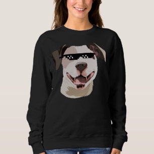 Pitbull With Sunglasses 385 Sweatshirt