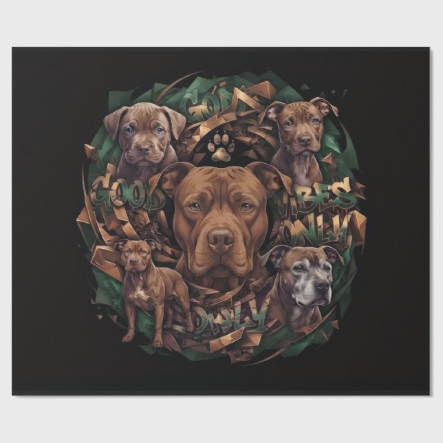  Pitbull Wrapping Paper (Flat)