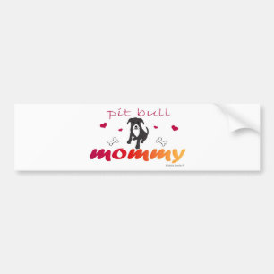 PitBullBlkWtMommy Bumper Sticker