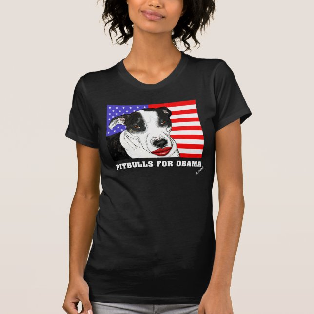 PITBULLS FOR OBAMA 2008 T-Shirt (Front)