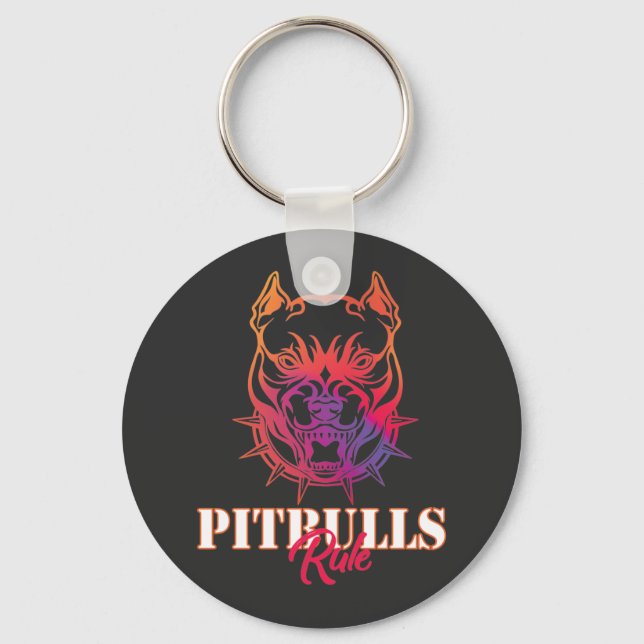 Pitbulls Rule  Key Ring (Front)