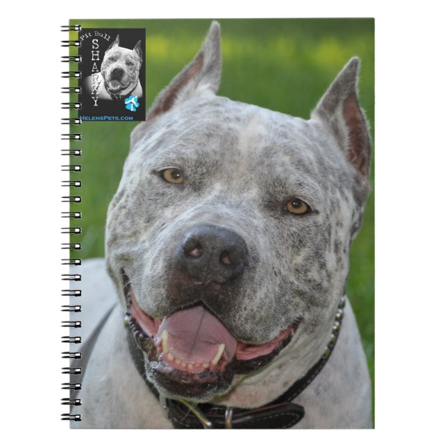 @PitBullSharky Notebook! Happy Pit Bull Smile Face Spiral Notebook (Front)