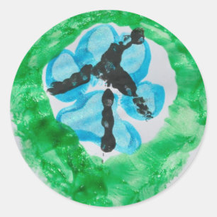 @PitBullSharky Peace Sign. Dog paw, Chicken foot Classic Round Sticker