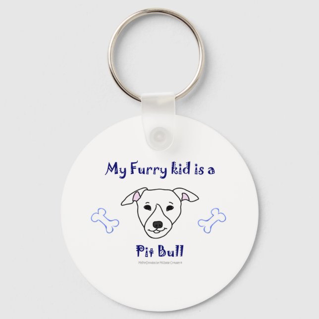 PitBullWhite Key Ring (Front)