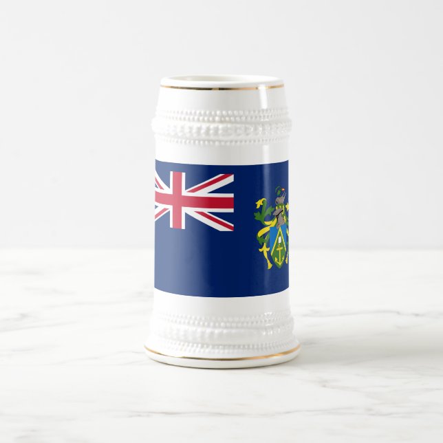 Pitcairn Islands Flag Beer Stein (Center)