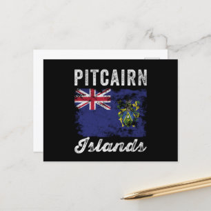 Pitcairn Islands Flag Distressed Postcard