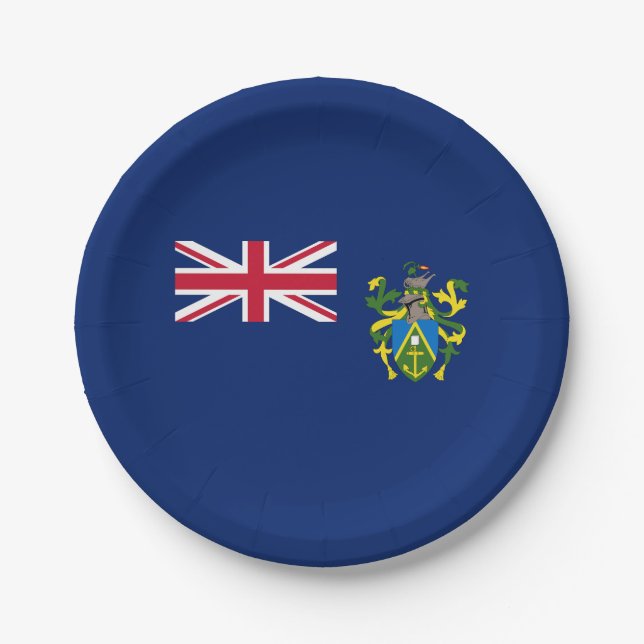 Pitcairn Islands Flag Paper Plate (Front)