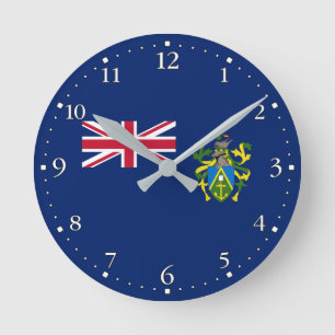 Pitcairn Islands Flag Round Clock