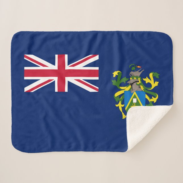 Pitcairn Islands Flag Sherpa Blanket (Front (Horizontal))