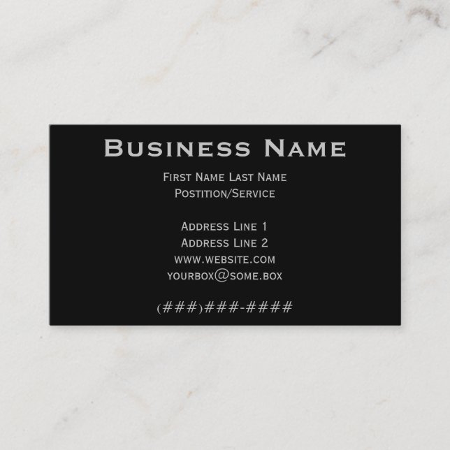 Pitch Black Business Card (Front)
