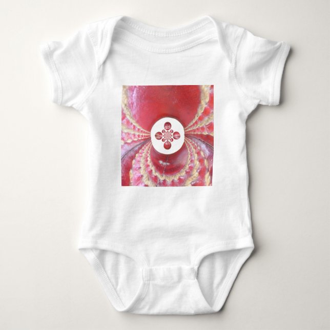 Pitch Kaleidoscope: Cricket Balls The Game's Heart Baby Bodysuit (Front)