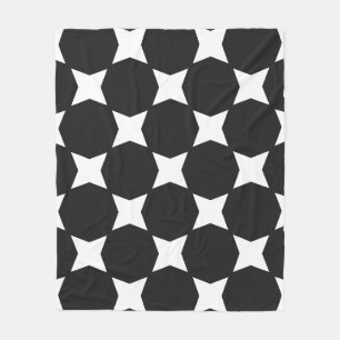 Pitch Pastel & Soft White Star Pattern Design Fleece Blanket