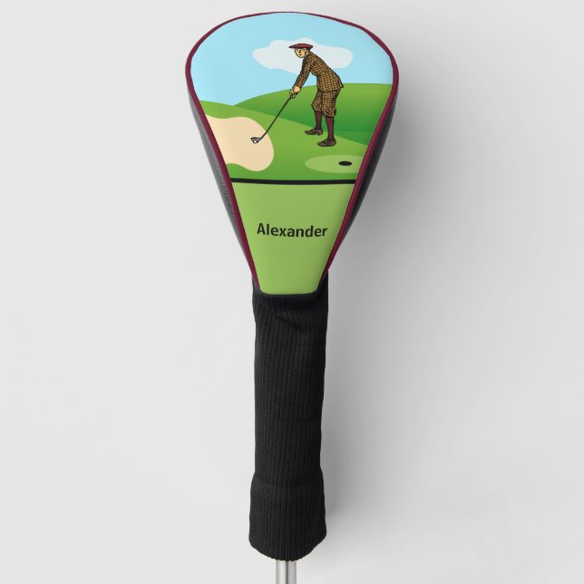 Pitch Shot by Panic-stricken Duffer Golf Head Cover (Front)