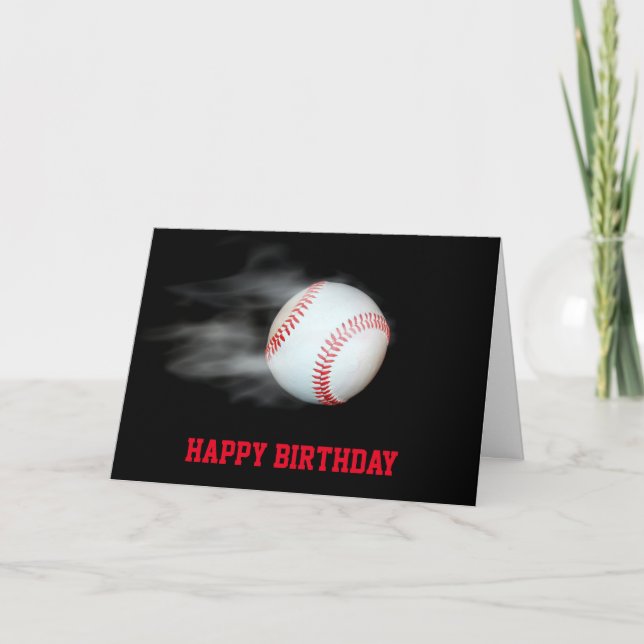 Pitch The Ball Baseball Team Player Personalised Card (Front)