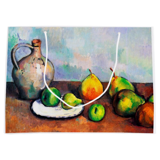 Pitcher and Fruit, Paul Cezanne Large Gift Bag (Front)