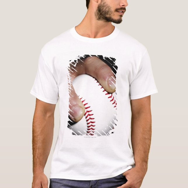 Pitchers hand gripping a baseball T-Shirt (Front)