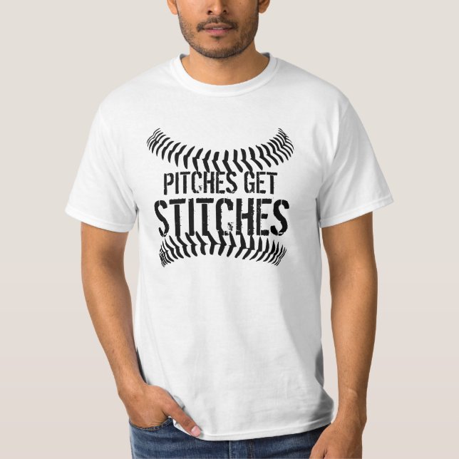 Pitches Get Stitches T-Shirt (Front)