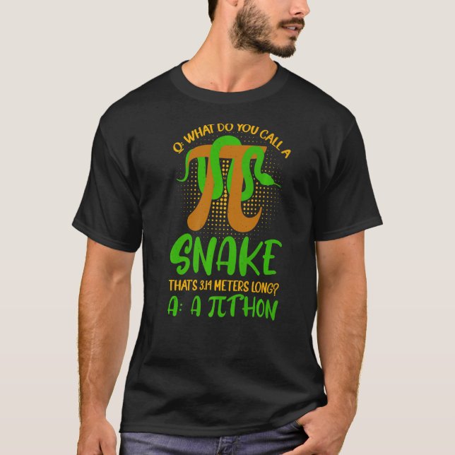 Pithon Pi Symbol  Math T-Shirt (Front)