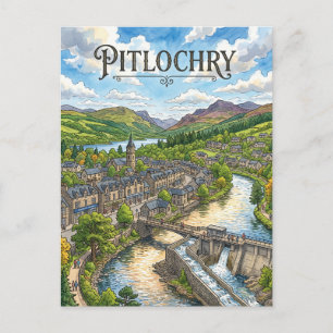 Pitlochry Scotland Postcard