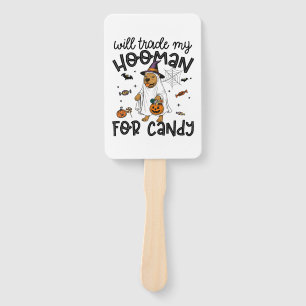 Pitpull Dog Halloween Ghost Spooky Hand Fan