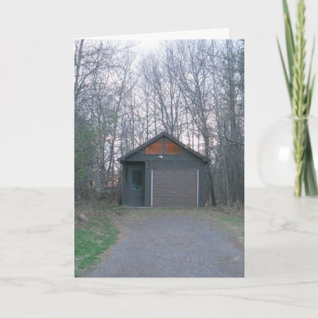 “PitStop Garage at Sunset” Get Well Card (Front)