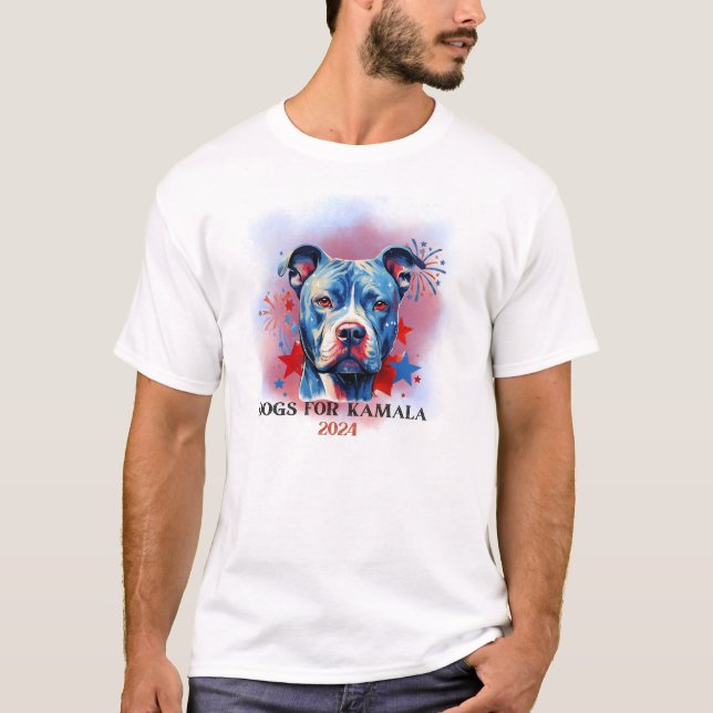 PITT BULL DOGS FOR KAMALA HARRIS WALZ 2024 T-Shirt (Front)