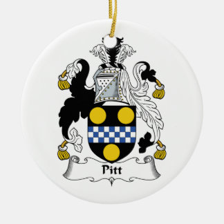 Pitt Family Crest Ceramic Tree Decoration