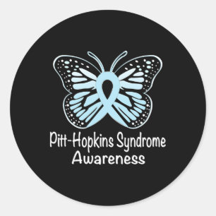 Pitt-hopkins Syndrome Awareness Warrior Light Blue Classic Round Sticker
