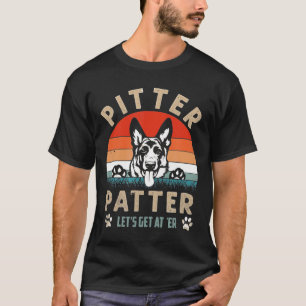 Pitter  Patter German Shepherd Dog  Vintage Retro T-Shirt