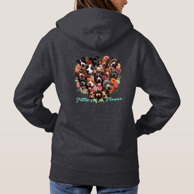Pittie as a Flower Hoodie (Back)