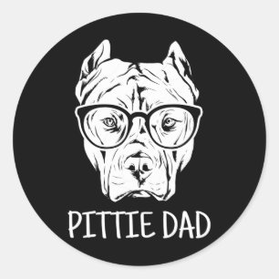 Pittie Dad Pitbull Dog Lovers Gift  Classic Round Sticker