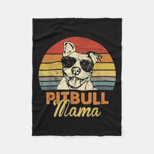 Pittie Mama Pitbull Dog Mum Funny Mothers Day Vint Fleece Blanket