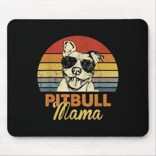 Pittie Mama Pitbull Dog Mum Funny Mothers Day Vint Mouse Pad