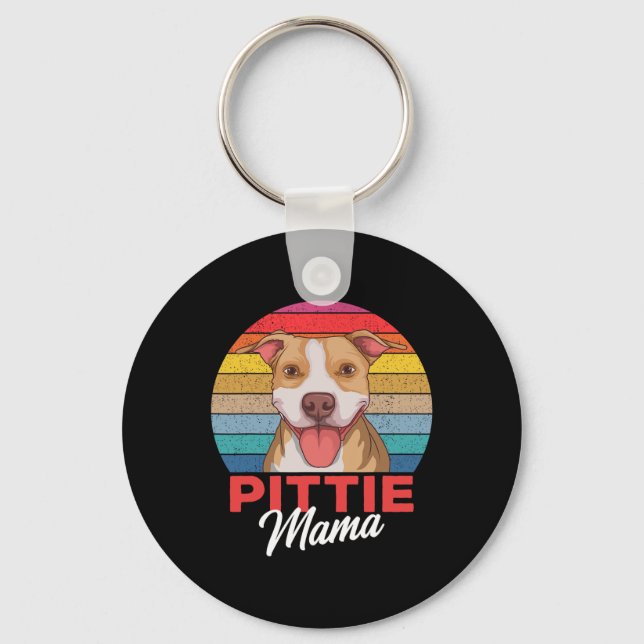 Pittie Mama Pitbull Dog Mum  Key Ring (Front)