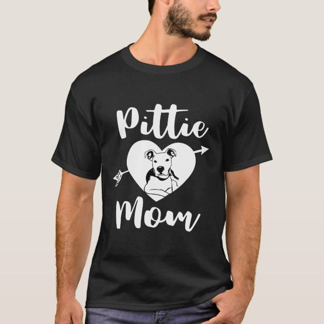Pittie Mum Cute Pitbull Mama Heart Love Pit Bull G T-Shirt (Front)