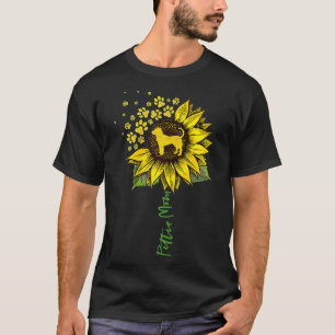 Pittie Mum Sunflower Pitbull Lover Gifts Dog Mum M T-Shirt