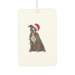Pittie Pitbull Christmas Lights Xmas Dog Lover Car Air Freshener
