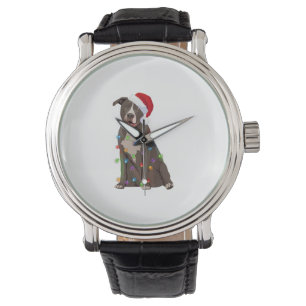 Pittie Pitbull Christmas Lights Xmas Dog Lover  Watch